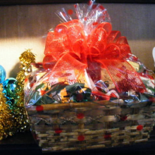 Custom holiday gift basket with red ribbon basket_2.jpg